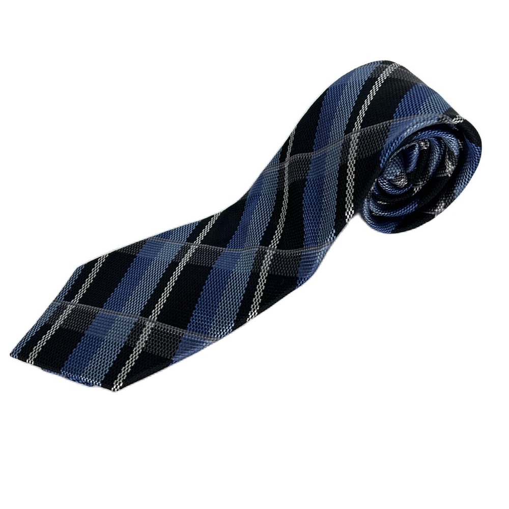 MICHAEL Michael Kors Blue Plaid 100% Silk Men’s Tie Office Formal Professional